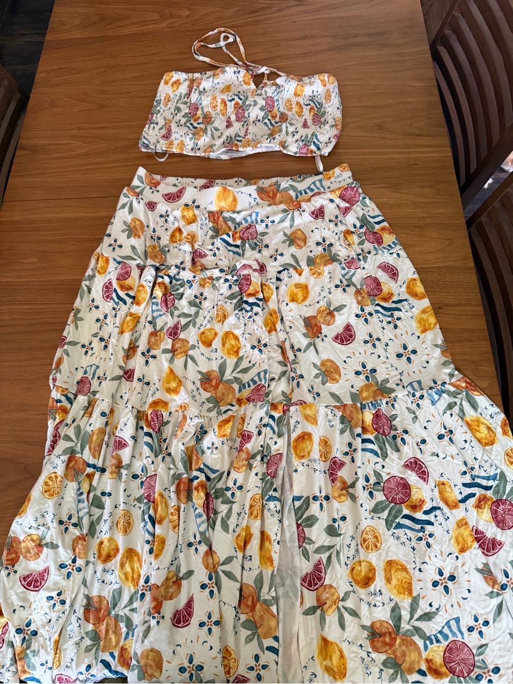 NWT Torrid Fruit Print Smock Top and Maxi Skirt set| Size 1X - Picture 4 of 4